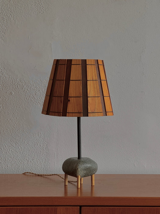 Sasso Lamp W/ Wood Shade