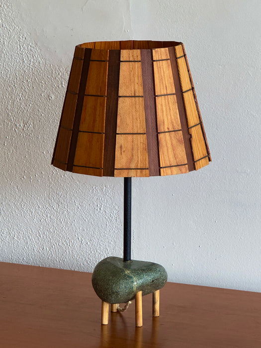 Sasso Lamp W/ Wood Shade