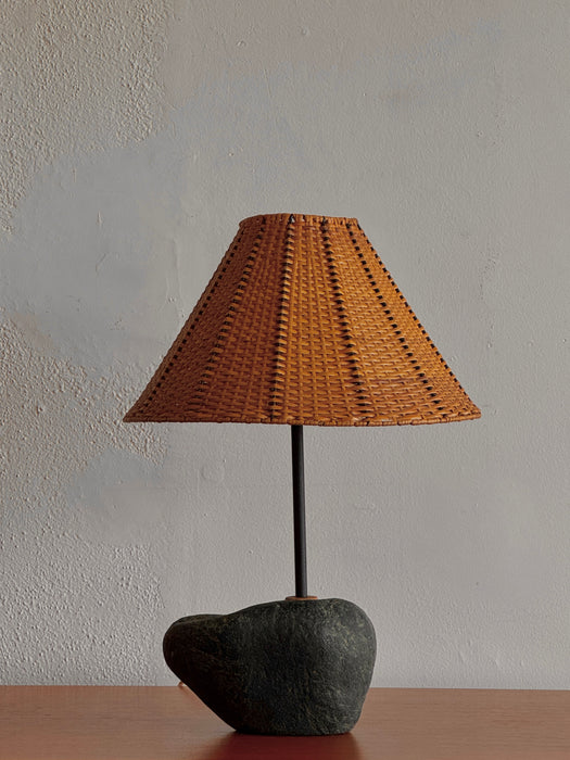 Sasso Lamp W/ Rattan Shade