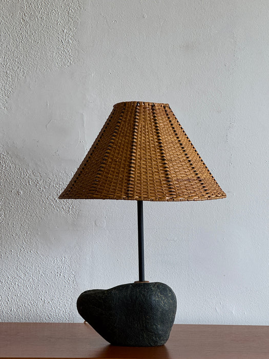 Sasso Lamp W/ Rattan Shade
