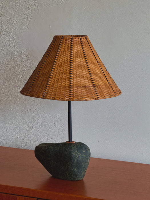 Sasso Lamp W/ Rattan Shade