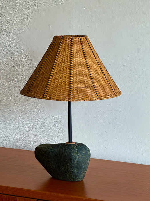 Sasso Lamp W/ Rattan Shade