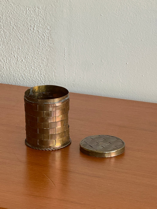 Woven Copper Canister With Lid