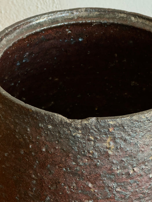 Large Stoneware Jar With Lid