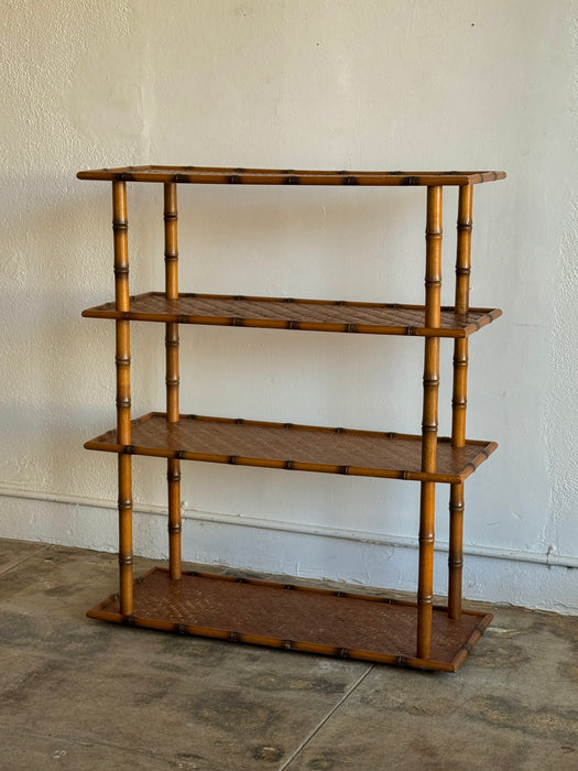 Tiered Cane Standing Shelf