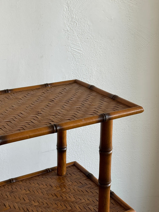 Tiered Cane Standing Shelf