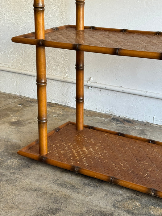 Tiered Cane Standing Shelf