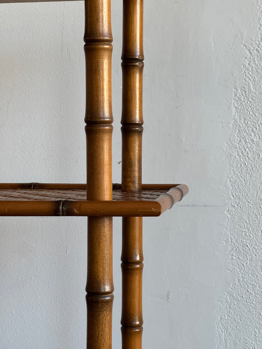 Tiered Cane Standing Shelf