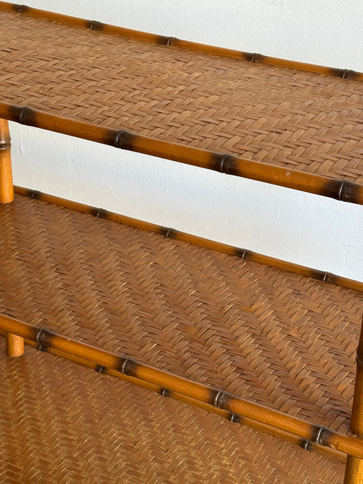 Tiered Cane Standing Shelf