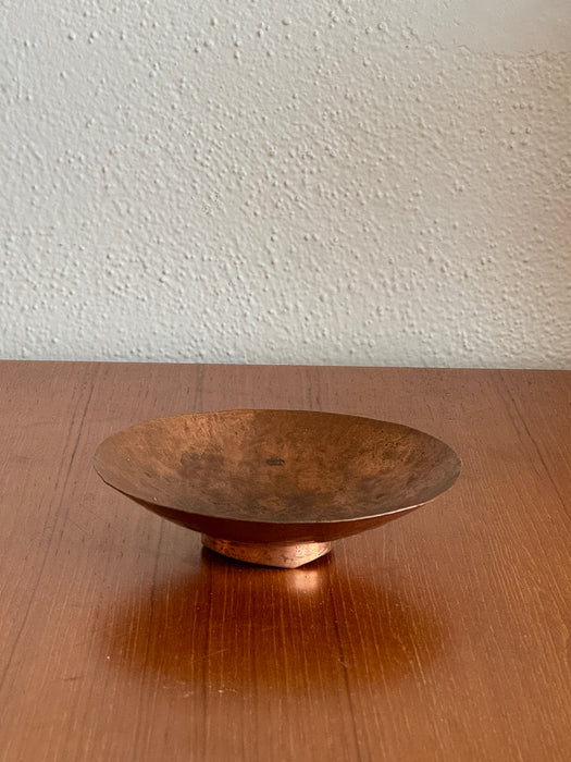 Hammered Copper Pedestal Dish