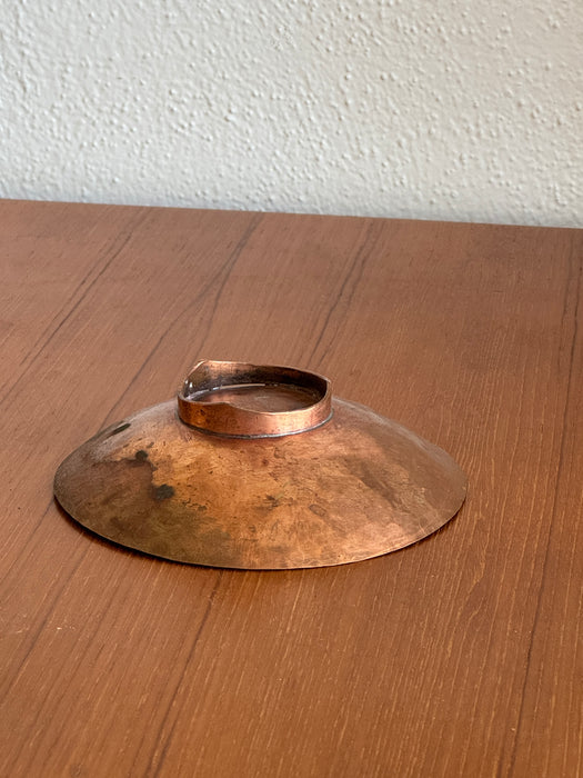 Hammered Copper Pedestal Dish