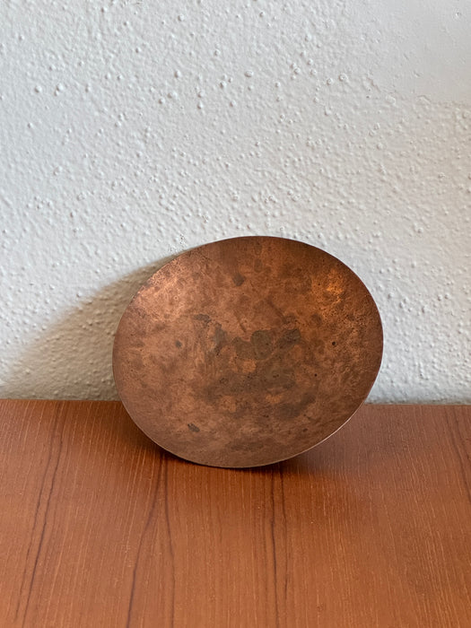 Hammered Copper Pedestal Dish